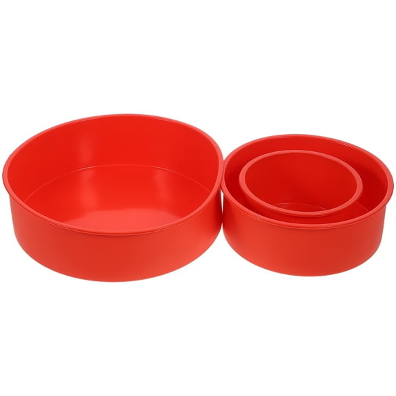 FENGGUIQU Small Cake Molds Red 3Pcs 6.1Inch For Making Pudding