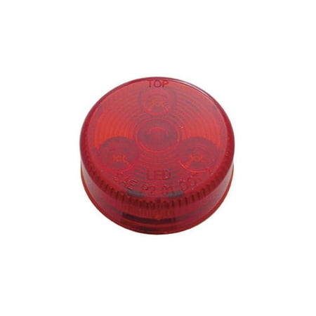 Red 4 LED 2.5" Round Truck Side Marker Clearance Light Kit / Grommet / Wire Plug