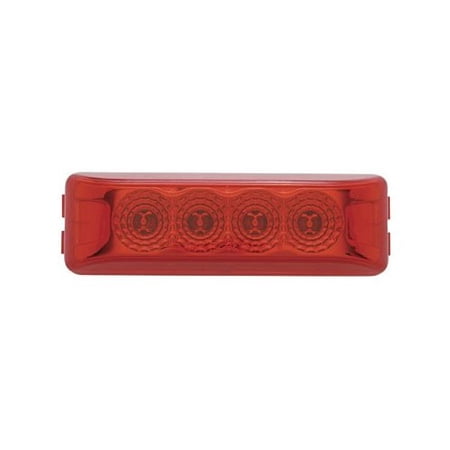 Red 4 LED 3.75" Truck Trailer Side Marker Clearance Light / Black Mount