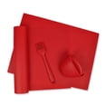 thumbnail image 1 of Red 4-Piece Kitchen Baking Set - To include 2 silicone baking mats, one oven gripper and one basting brush. Silicone is Heat Resistant, Non Stick, Dishwasher Safe and BPA Free., 1 of 3