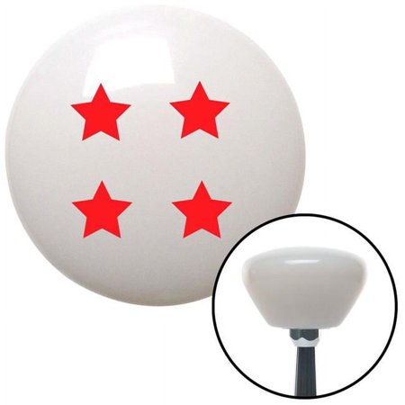 Red 4 Stars White Retro Shift Knob with M16 x 1.5 Insert Shifter Auto Manual Custom Brody
