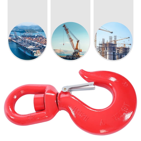 Red 40*21*5.2cm Locking Swivel Hook Alloy Steel Heavy Duty Swivel Lifting Hook for Trailers Trucks Forklifts