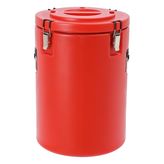 Red 40L/42.27Qt Insulated Food Container, Stainless Steel Container, 40L Commercial Soup Carrier 15 Hours Heat Preservation for Hot and Cold Food Storage Restaurant Canteen Home Lunch Use