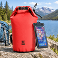 Red 40L Waterproof Roll Top Dry Bag with Phone Case for Kayaking ...