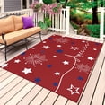 thumbnail image 1 of Red 4th of July Outdoor Rug for Patio/Deck/Porch, Non-Slip Large Area Rug 3 x 5 Ft, Independence Day Blue White Star Fireworks Indoor Outdoor Rugs Washable Area Rugs, Camping Rug Carpet Runner, 1 of 8