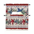 thumbnail image 1 of Red 4th of July Swag Curtains for Living Room/Bedroom Windows, Independence Day Star Vintage Kitchen Curtains and Valances Set 36 Inch Length, Light Filtering Swags Valance Curtain Panels, 1 of 5