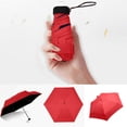 thumbnail image 1 of Red 5-Fold Flat Compact Pocket Umbrella, Ultra-Lightweight Sun & Rain Umbrella, Mini Folding Umbrella For Travel, Commute, Outdoor Activities, 1 of 4