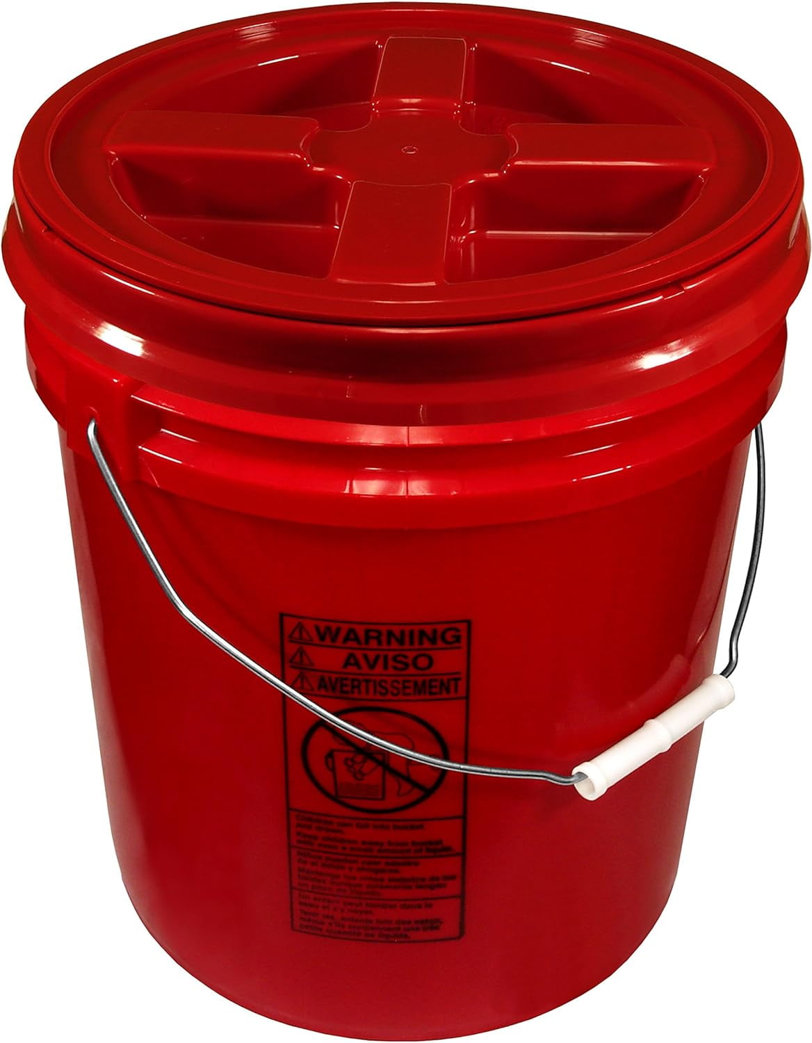 United Solutions 5 Gallon Round Utility Bucket, Comfort Handle, Plastic,  White, PN0149, 1 Each