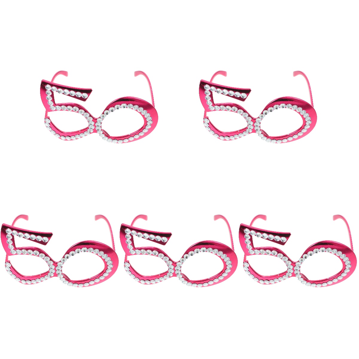 Red 5 Pairs Plastic Costume Accessories Party Supplies Glasses Number ...