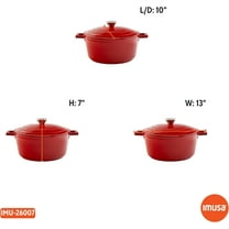 Red 5 Quart Cast Aluminum Dutch Oven with Stainless Steel Knob
