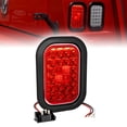 thumbnail image 1 of Red 5" x 3" Rectangular LED Trailer Tail Light Kit [DOT FMVSS 108] [SAE I6 P2 S2 (3)T] [Grommets & Plugs] [Submersible] [Stop Turn Tail Brake] [24 LED] Brake Lights for Tow Truck 80 Inch Wide Trailer, 1 of 8