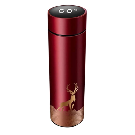 Red 500Ml Stainless Steel Vacuum Bottle With Lcd Temperature Screen Smart Mug Power Bank Function For Hot Cold Beverages
