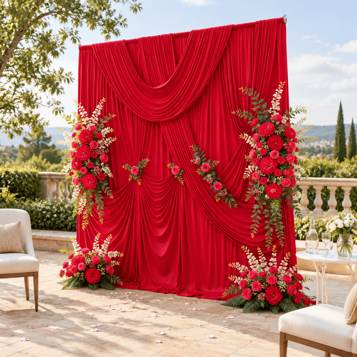 Studio Current Backdrop Red 50ftx10ft 10-Panel Photo Studio Backdrop Fabric for Events and ...