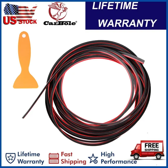 Red 5M Car Interior Door Gap Edge Line Insert Molding Trim Strip Deco Accessory