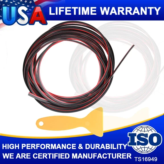 Red 5M Car Interior Door Gap Edge Line Insert Molding Trim Strips Deco Accessory