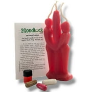 Red 6 Inch Lovers Adam & Eve Unity Couple Candle KIT - Love Ritual - Fall in Love with Me Spell.