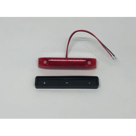 Red 6 LED 3 3/4" Long Side Marker Clearance Light RV Truck Trailer