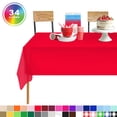 thumbnail image 1 of Red 6 Pack Standard Disposable Plastic Party Tablecloth 54 Inch. x 108 Inch. Rectangle Table Cover By Zimpleware, 1 of 6