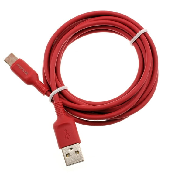 Red 6ft USB-C Cable for Cricket Debut Flex / Boost Mobile Summit Flip Charger Cord Power Wire Type-C Fast Charge for Cricket Debut Flex / Boost Mobile Summit Flip