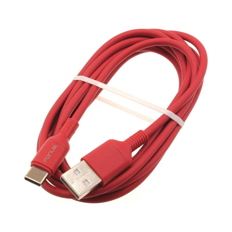 Red 6ft USB-C Cable for Motorola Moto G Pure - Charger Cord Power Wire  Type-C Fast Charge Sync High Speed B5V Compatible With Motorola Moto G Pure
