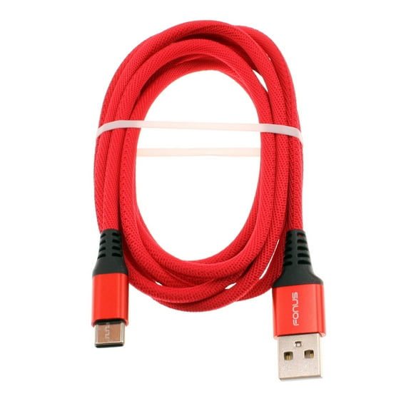 Red 6ft USB-C Cable for Amazon Fire HD 10 Kids (13th Gen 2023), Fire Max 11 (13th Gen 2023) - Type-C Charger Cord Power Wire Long Braided