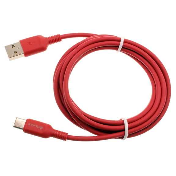 Red 6ft USB-C Cable for Cricket Vision Plus/Innovate E 5G - Charger Cord Power Wire Type-C Fast Charge