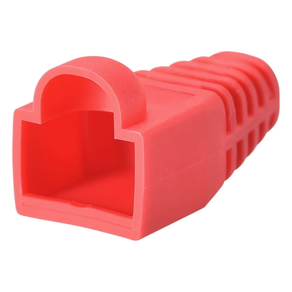 Red 6mm Hole Dia RJ45 Boots Cover Anti Dust Plastic Protector for Network Cable Cat5 Cat5E Cat6 20Pcs
