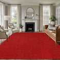 thumbnail image 1 of Red 6x9 Area Rugs, Farmhouse Burlap Solid Red Color Modern Linen Texture Non-Skid Rubber Backing Large Rectangle Rugs - Living Room Bedroom Home Office, Indoor Floor Mat Carpets Washable Rug, 1 of 9