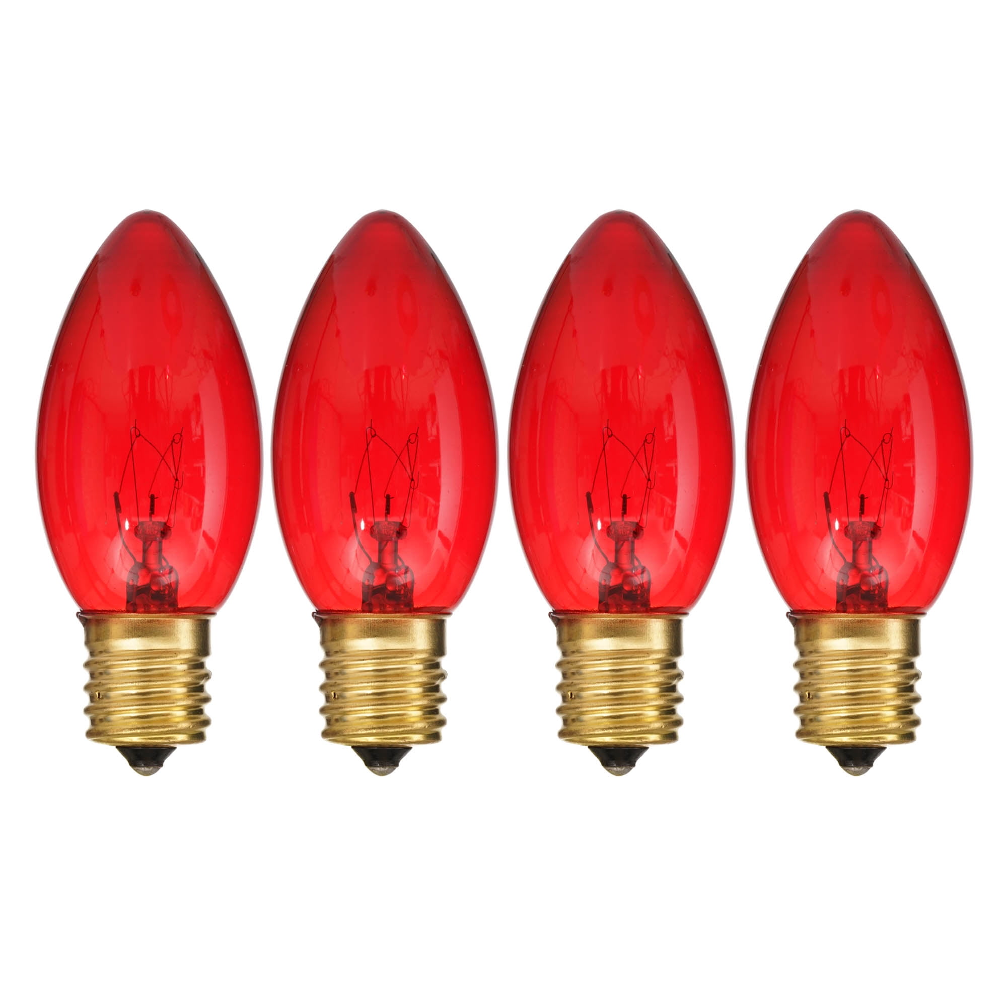Red 7Watt Incandescent C9 Replacement Christmas Bulbs, 4 Count, by
