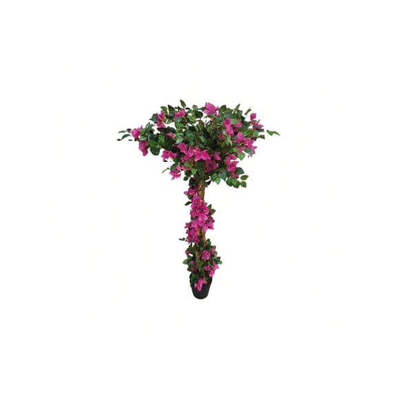 Red - 7 feet Artificial Tree For Outdoors Indoors With Flowers And Leaves, Realistic Fake Potted Bougainvillea Trees For Home Office Living Room Decor Bougainvillea Tree Decorative Fruit Plants Silk