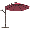 Red 8.5 ft Patio Offset Hanging Umbrella Garden Adjustable Cantilever