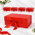 Red 8.6x6.7x3.4 inch-5 Pack Rectangle Collapsible Magnetic Closure Gift ...