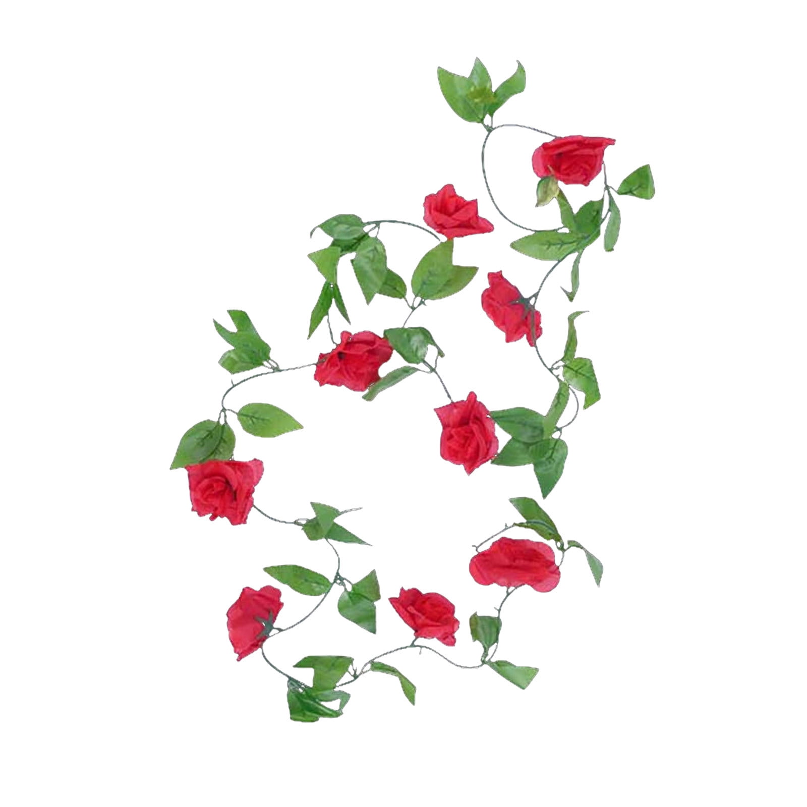 Red 9 Heads Artificial Rose Vine Wall Hanging Decoration For Home And ...