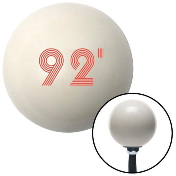 Red 92 Year Retro Series Ivory Shift Knob with M16 x 1.5 Insert Shifter Auto Manual