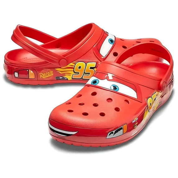 Red 95 Race Car Clogs Shoes Cute Slip On Garden Clogs Men Women Slippers Sandals Soft Sole Shower Slides