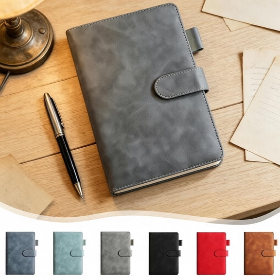 Red A5 Journal Notebook for Women & Men, Business Meeting Record Journal with Pen Loop & Magnetic Closure, 5.91×8.46in No-Bleed Lined Planner for Office & Daily Use