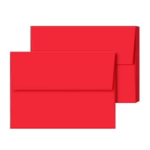 Red A6 Envelopes Fits 4.5 x 6 Holiday Greeting Cards, Invitations, Photos, DIY Arts and Crafts For Professional and Homemade Projects | 4 3/4" x 6 1/2" | 25 Per Pack
