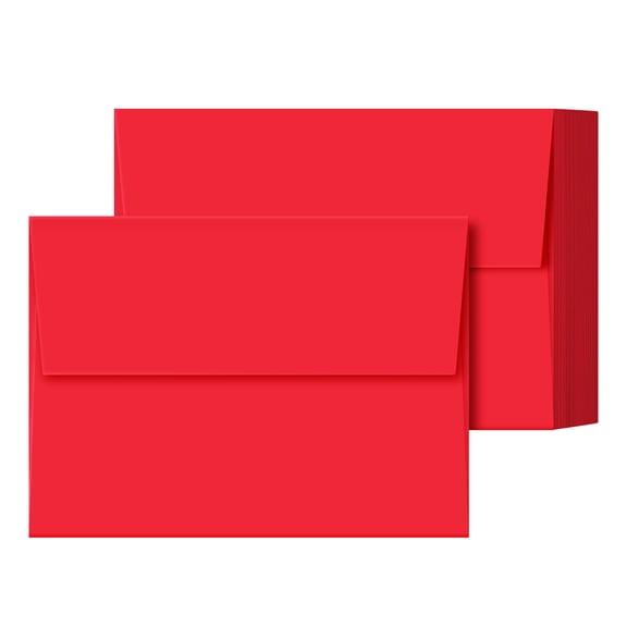 Red A7 Envelopes – Fits 5 x 7 Greeting Cards, Invitations, Photos, DIY Arts and Crafts – For Professional and Homemade Projects | 5 1/4" x 7 1/4" | 100 Per Pack