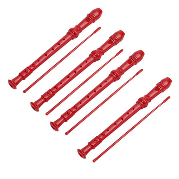Red ABS Recorder Treble 8-Hole Musical Instrument Flute Children Adult Beginners Entry-Level Flute Instrument