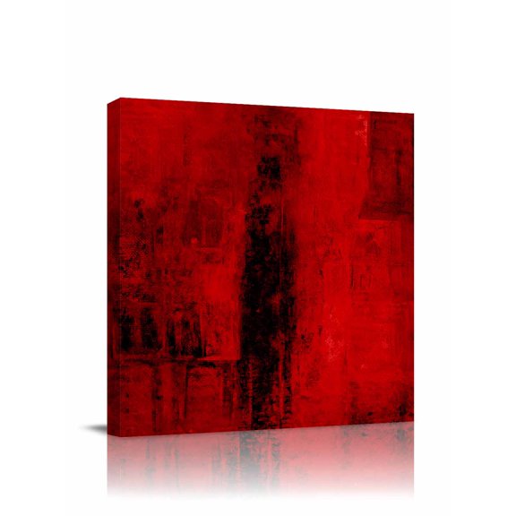 Red Abstract Canvas Wall Art, Art Graffiti Paint Style Framed Wall Decor Modern Artwork Prints Painting for Living Room, Bedroom, Kitchen & Cafe Decor 8x8 Inch
