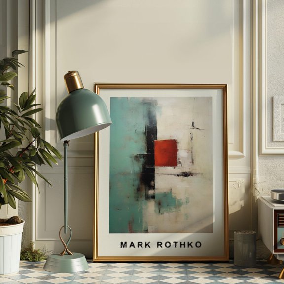 Red Abstract Exhibition Poster For Bold Modern Decor