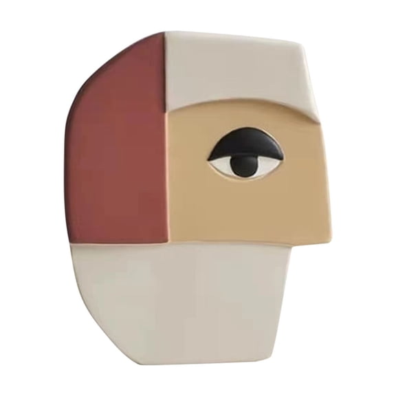 Red Abstract Face Vase With Red Eyes Decorative Pottery For Flowers Plants Home Decor Resin Material Modern Centerpiece