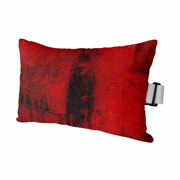 Red Abstract Outdoor Chaise Lounge Pillows Art Graffiti Paint Style Lumbar Pillows with Insert Adjustable Elastic Strap Headrest Pillow for Recliner Patio Chair 1 Pack 11x16 Inch