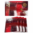 thumbnail image 1 of Red Abstract Placemats Set of 4, Modern Mottled Art Oil Painting Placemats for Dining Table, Place Mats for Kitchen Tabletop, Waterproof Wipeable Dining Table Mats Set, 1 of 9