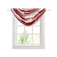 thumbnail image 1 of Red Abstract Sheer Waterfall Valance Curtains for Window, Grey Modern Mottled Art Oil Painting Rod Pocket Sheer Topper Swag Curtains for Living Room, Kitchen 38.5"W x 47.2"L, 1 Panel, 1 of 7
