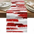 thumbnail image 1 of Red Abstract Table Runner - 108 Inch Long, Kitchen Dining Table Runner Dresser Scarves, Grey Modern Mottled Art Oil Painting Farmhouse Decor for Coffee Tables Wedding Party Banquet, 1 of 8