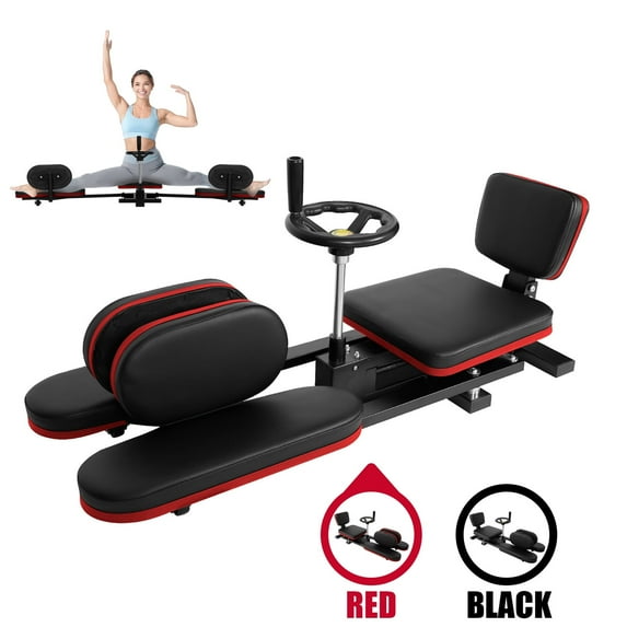 Red Accent Advanced Leg Stretcher, Muscle Recovery, Black Leg Stretcher Machine, Splits Flexibility Device, targeting Cheer Studio, Athletic, Fitness Club