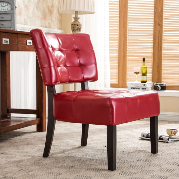 Red Accent Chair - Oversized Comfort - TV Room - Modern Aesthetic