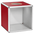 Acrylic Panel Point Support Red Acrylic Raffle Box,Donation Container 7.9 in,Square Voting Holder ...