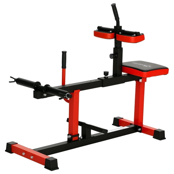 Red Adjustable Steel Seated Calf Raise Machine for Gym Strength Training